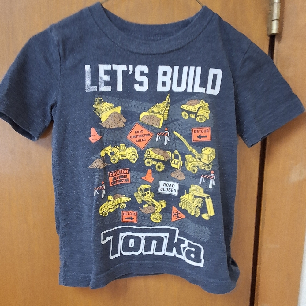 Tonka Kids' Gray T-Shirt with Yellow Construction Print